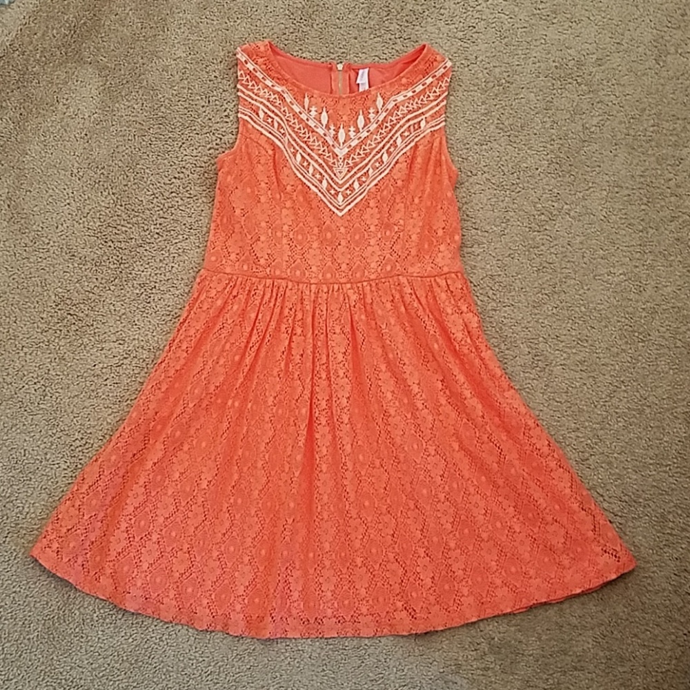 Coral lace dress Xhilaration size L